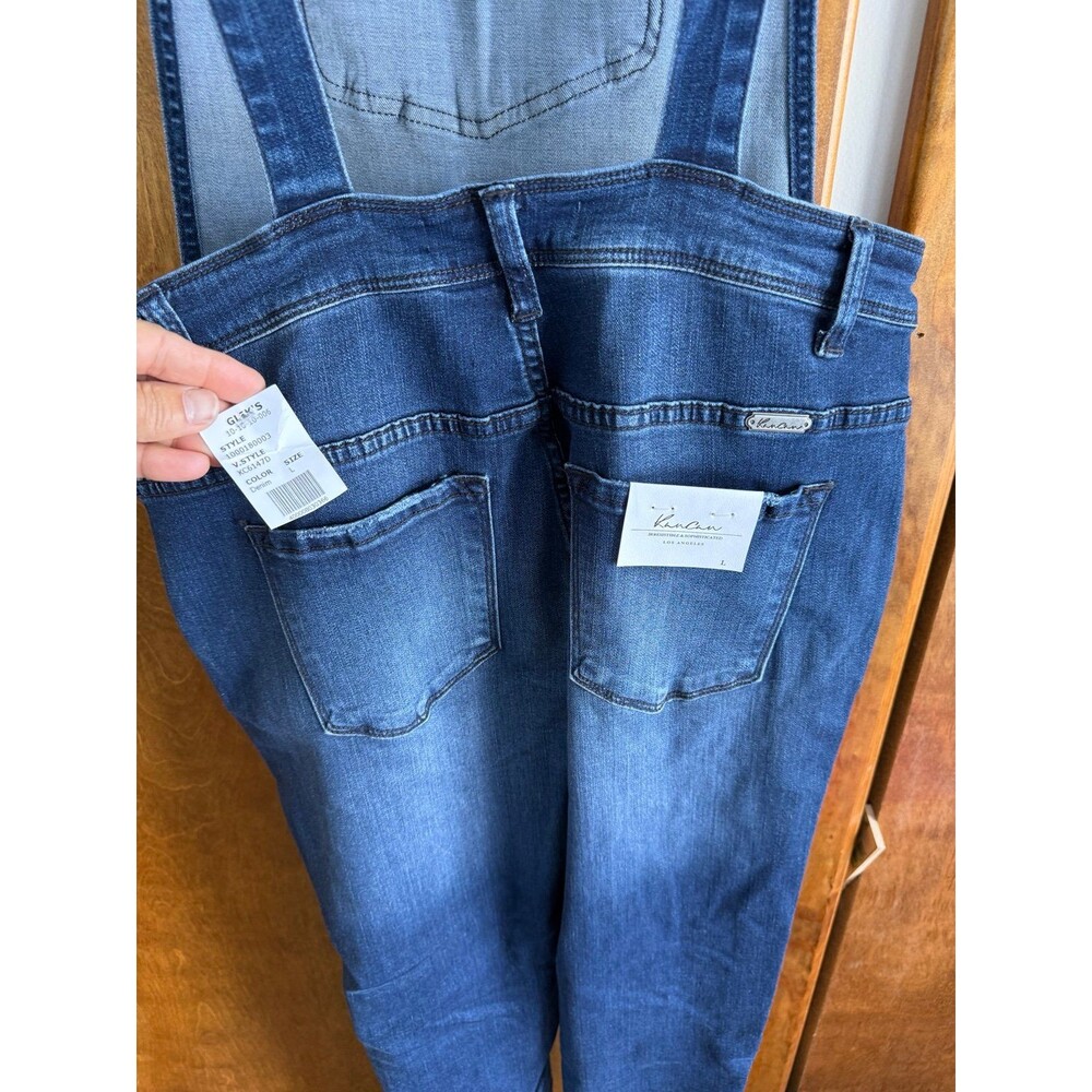 Kancan Bib Overalls Sz. Large NWT Dark Blue - Picture 6 of 6